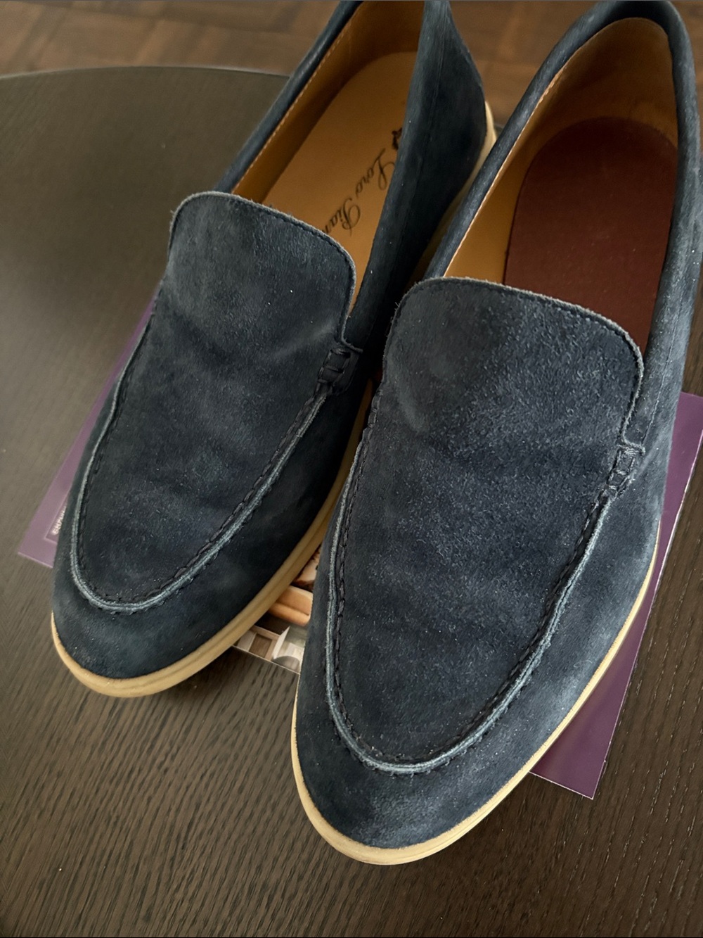 Navy Suede Slip-On Loafers  UNISEX